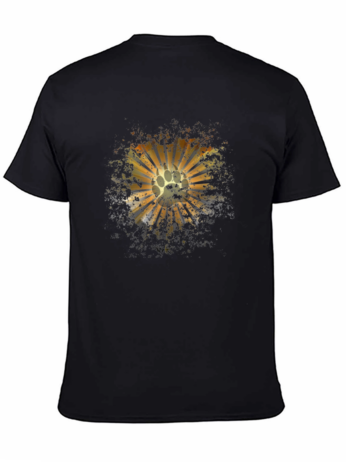 Paw Print Sunburst Graphic Tee - Mens Black T-Shirt