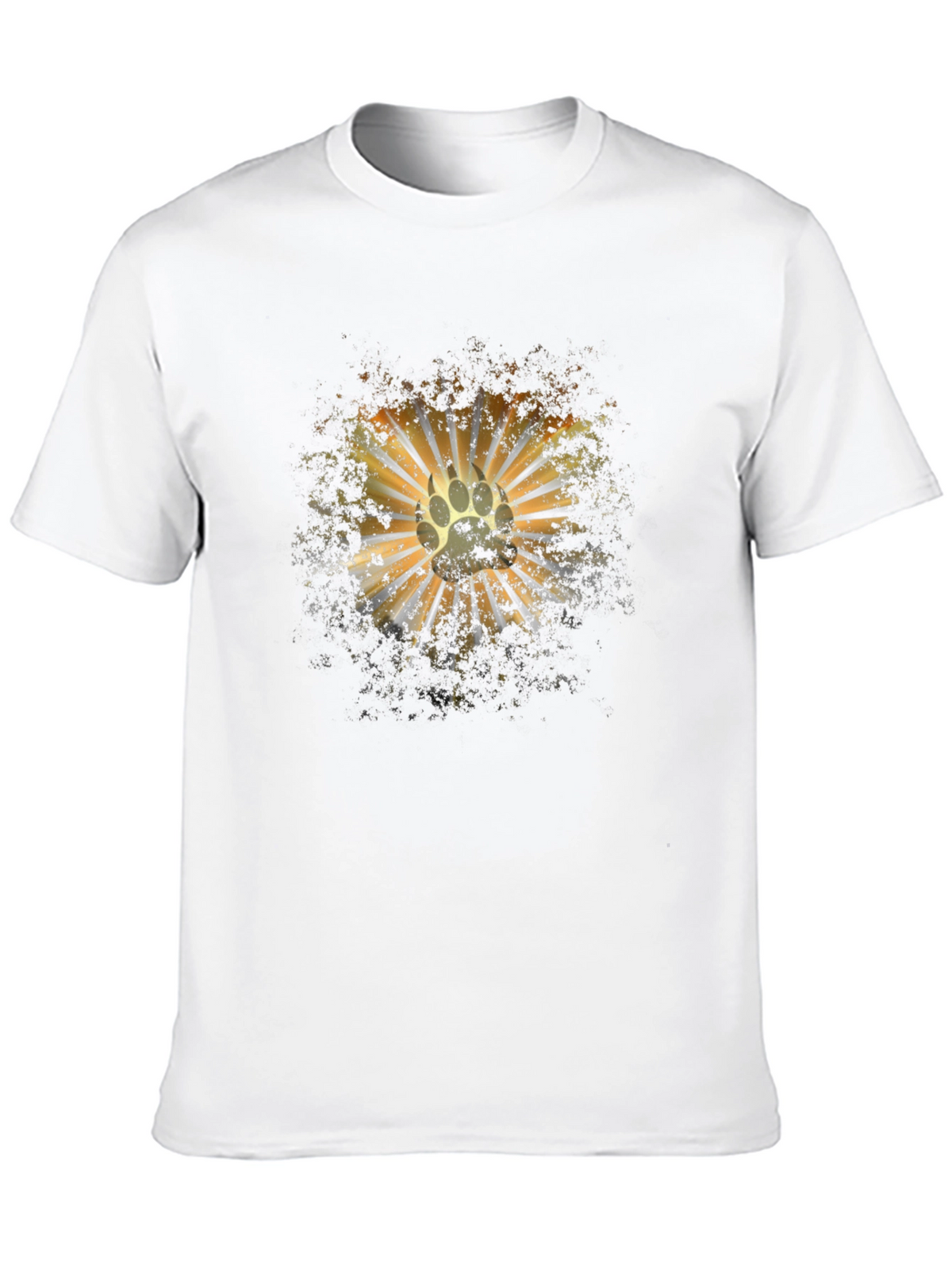 Paw Print Sunburst Graphic Tee - Mens Black T-Shirt