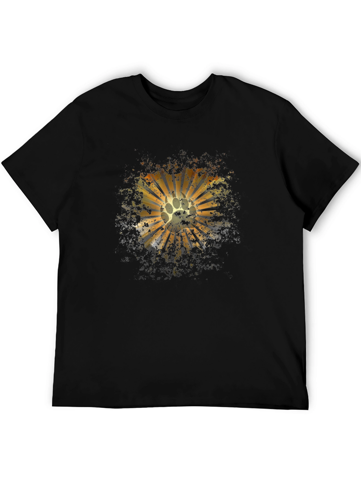 Paw Print Sunburst Graphic Tee - Mens Black T-Shirt