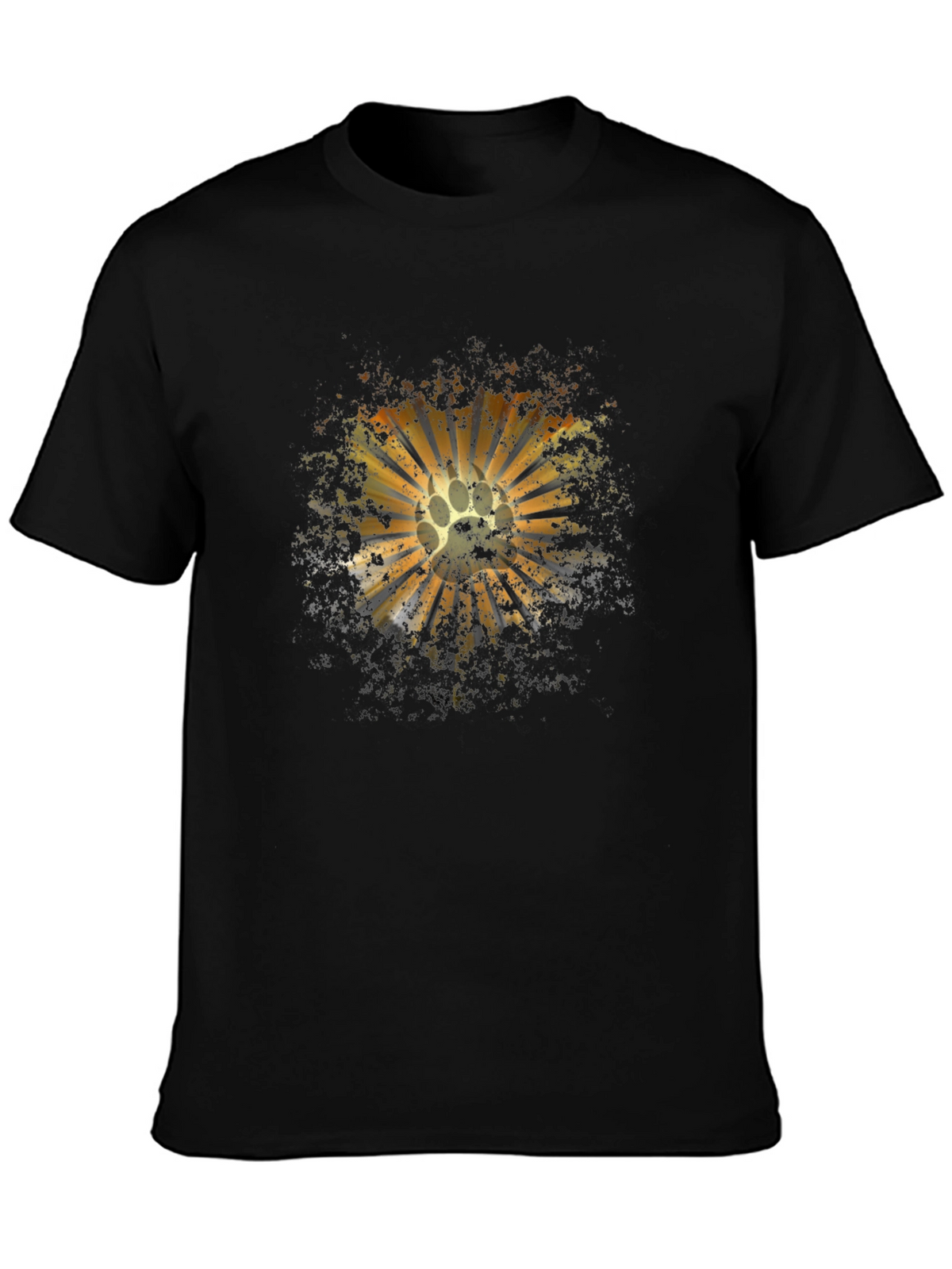 Paw Print Sunburst Graphic Tee - Mens Black T-Shirt