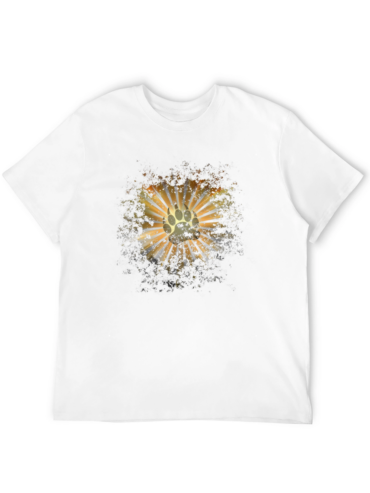Paw Print Sunburst Graphic Tee - Mens Black T-Shirt