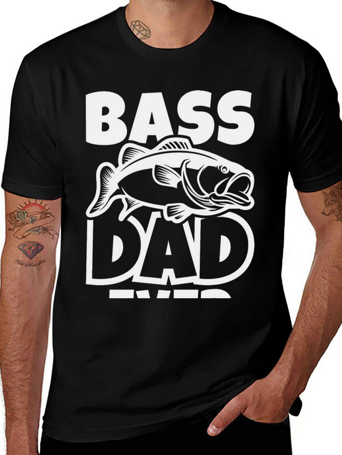Bass Dad Ever Black T-Shirt