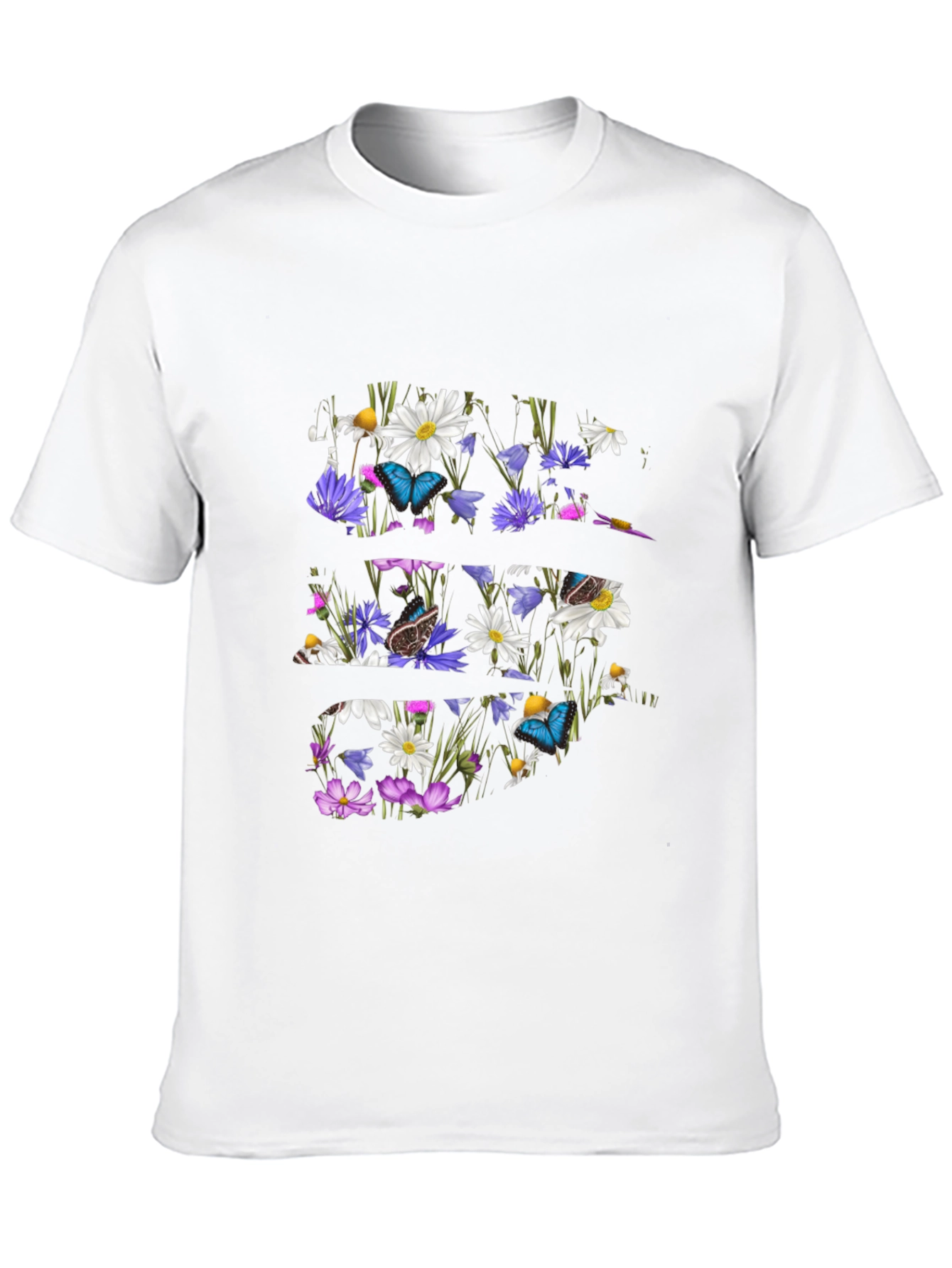 Floral Butterfly Graphic Tee - Mens Black T-Shirt