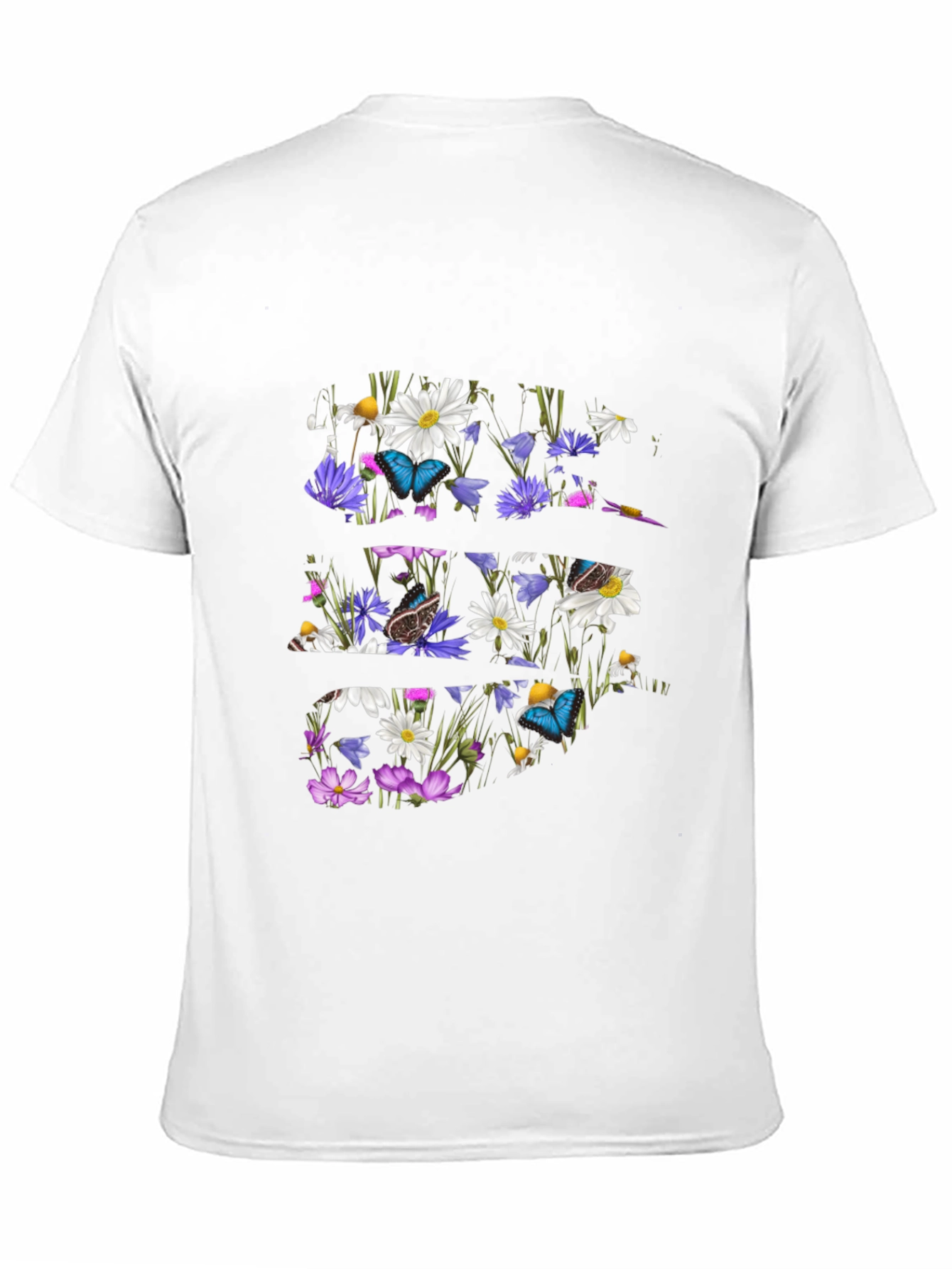 Floral Butterfly Graphic Tee - Mens Black T-Shirt