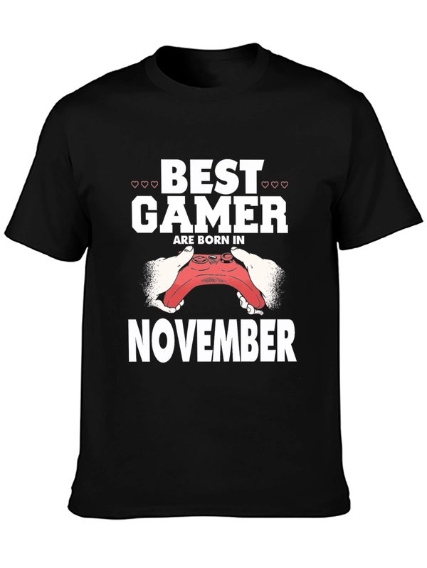 Best Gamer Born in November Black T-Shirt