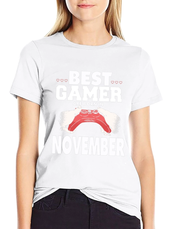 Best Gamer Born in November Black T-Shirt