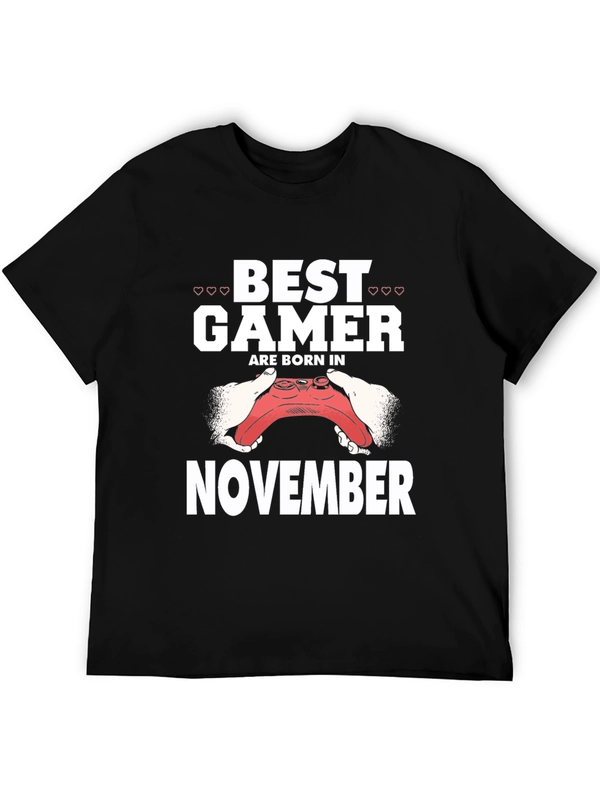 Best Gamer Born in November Black T-Shirt