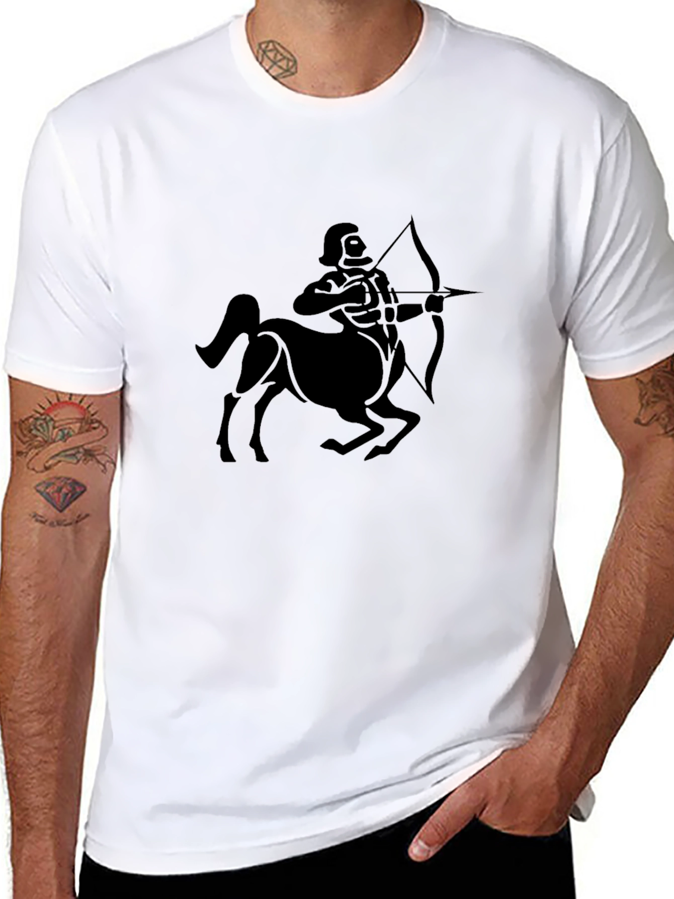 Sagittarius Centaur Graphic Tee - Black