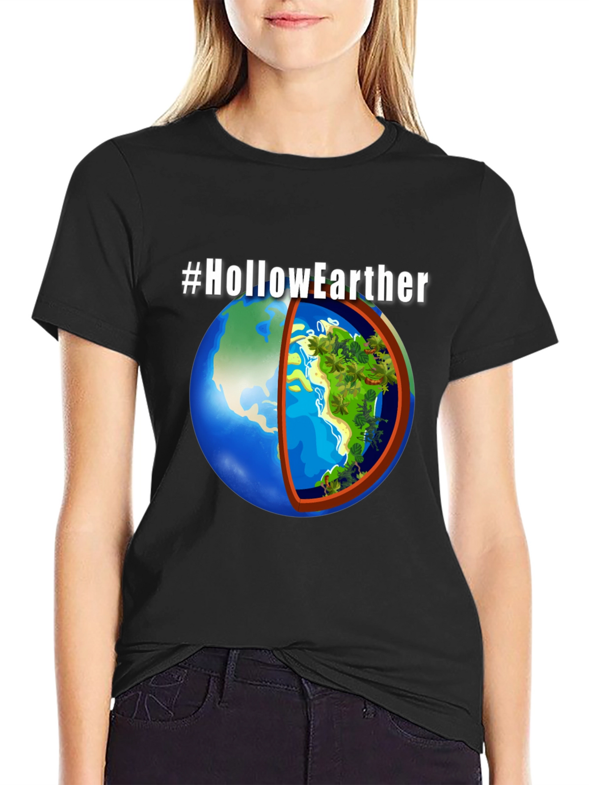 Hollow Earther Graphic T-Shirt - Conspiracy Theory Tee