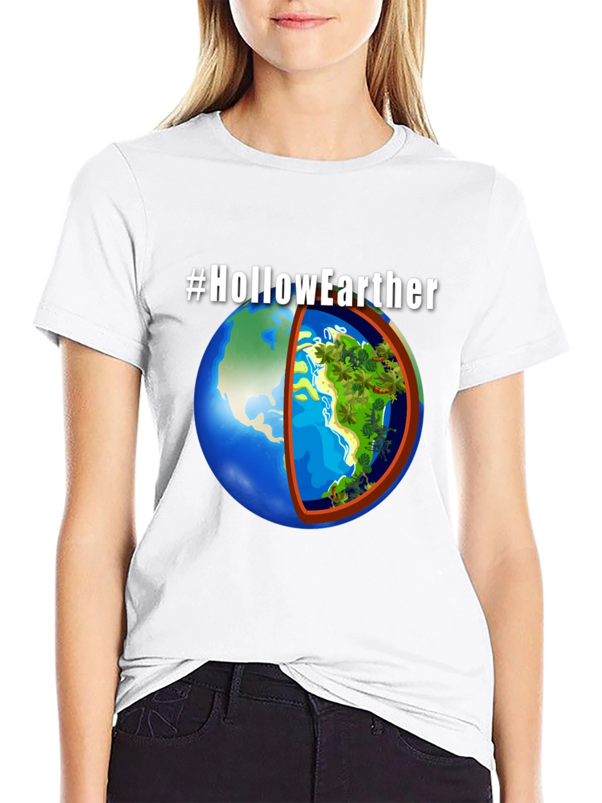 Hollow Earther Graphic T-Shirt - Conspiracy Theory Tee