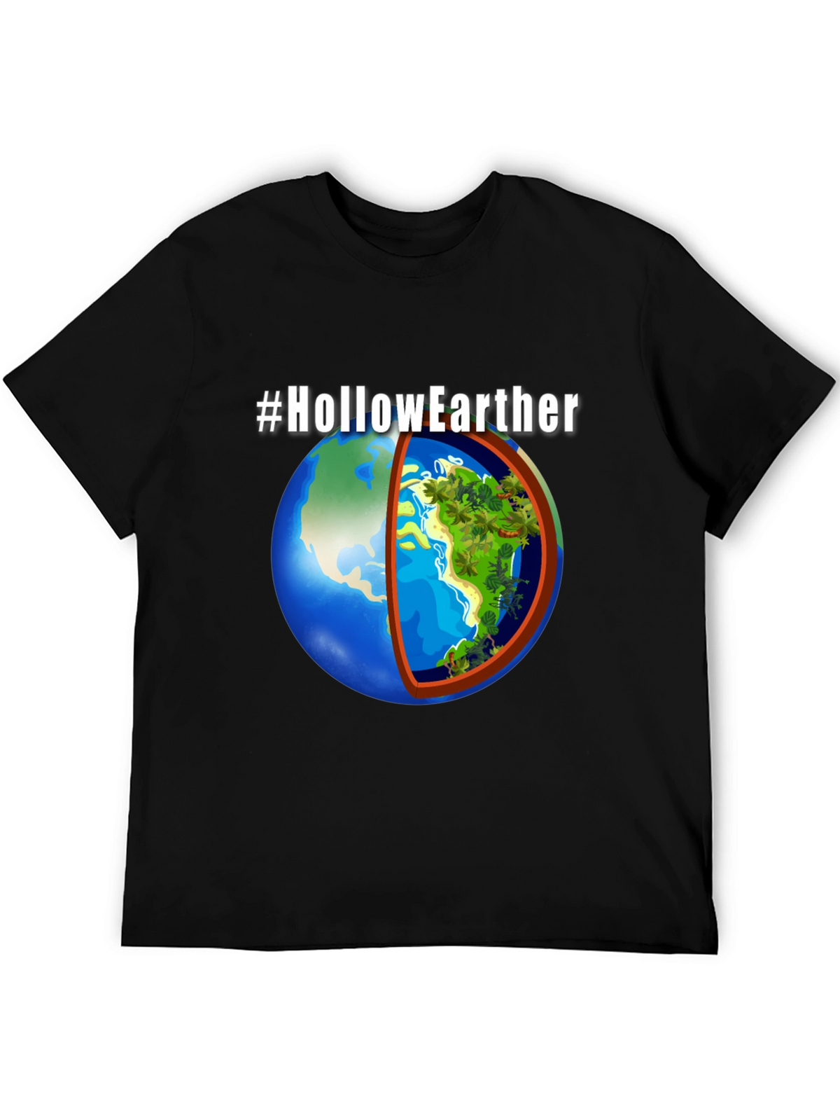 Hollow Earther Graphic T-Shirt - Conspiracy Theory Tee