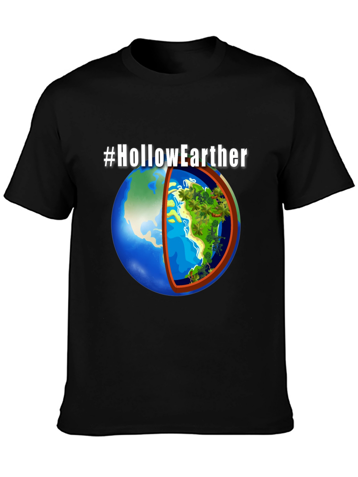 Hollow Earther Graphic T-Shirt - Conspiracy Theory Tee