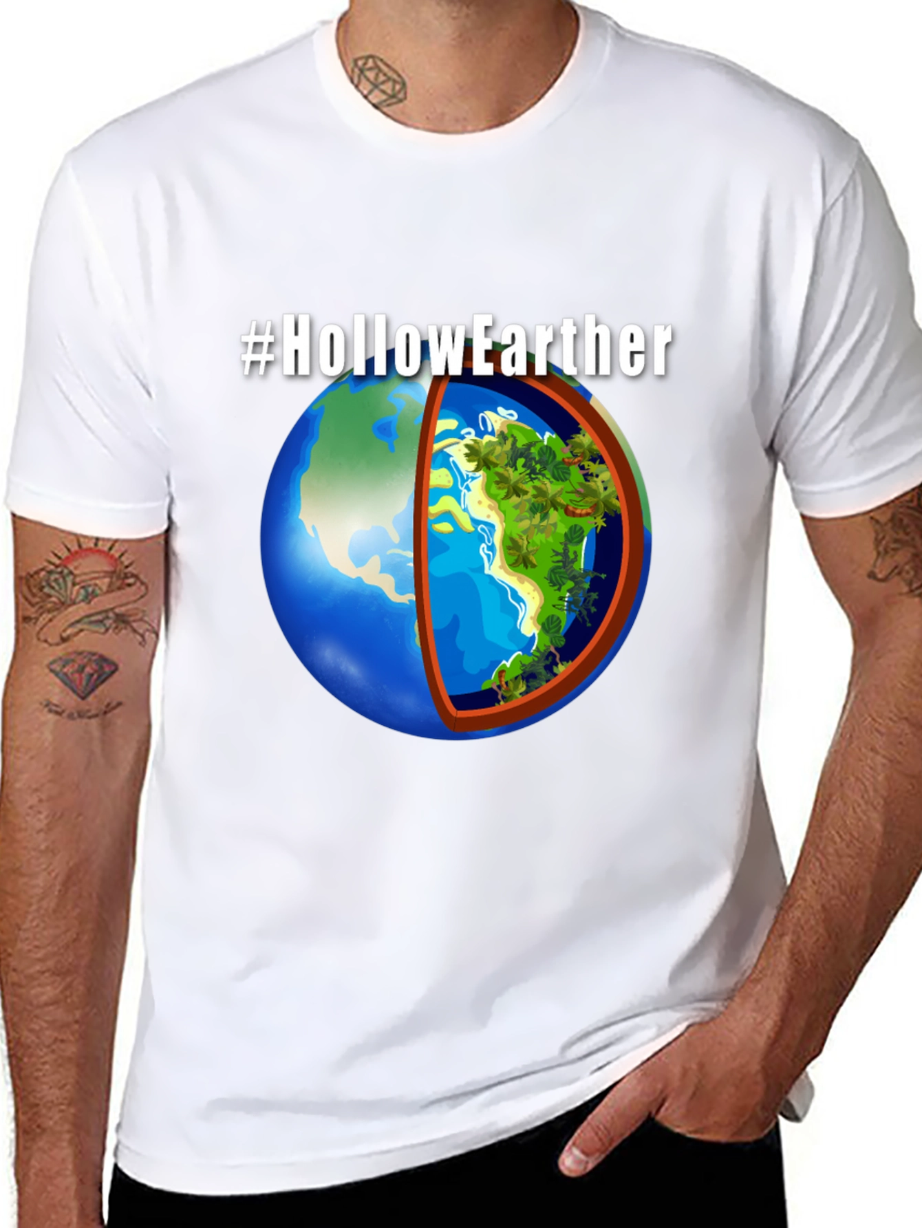 Hollow Earther Graphic T-Shirt - Conspiracy Theory Tee