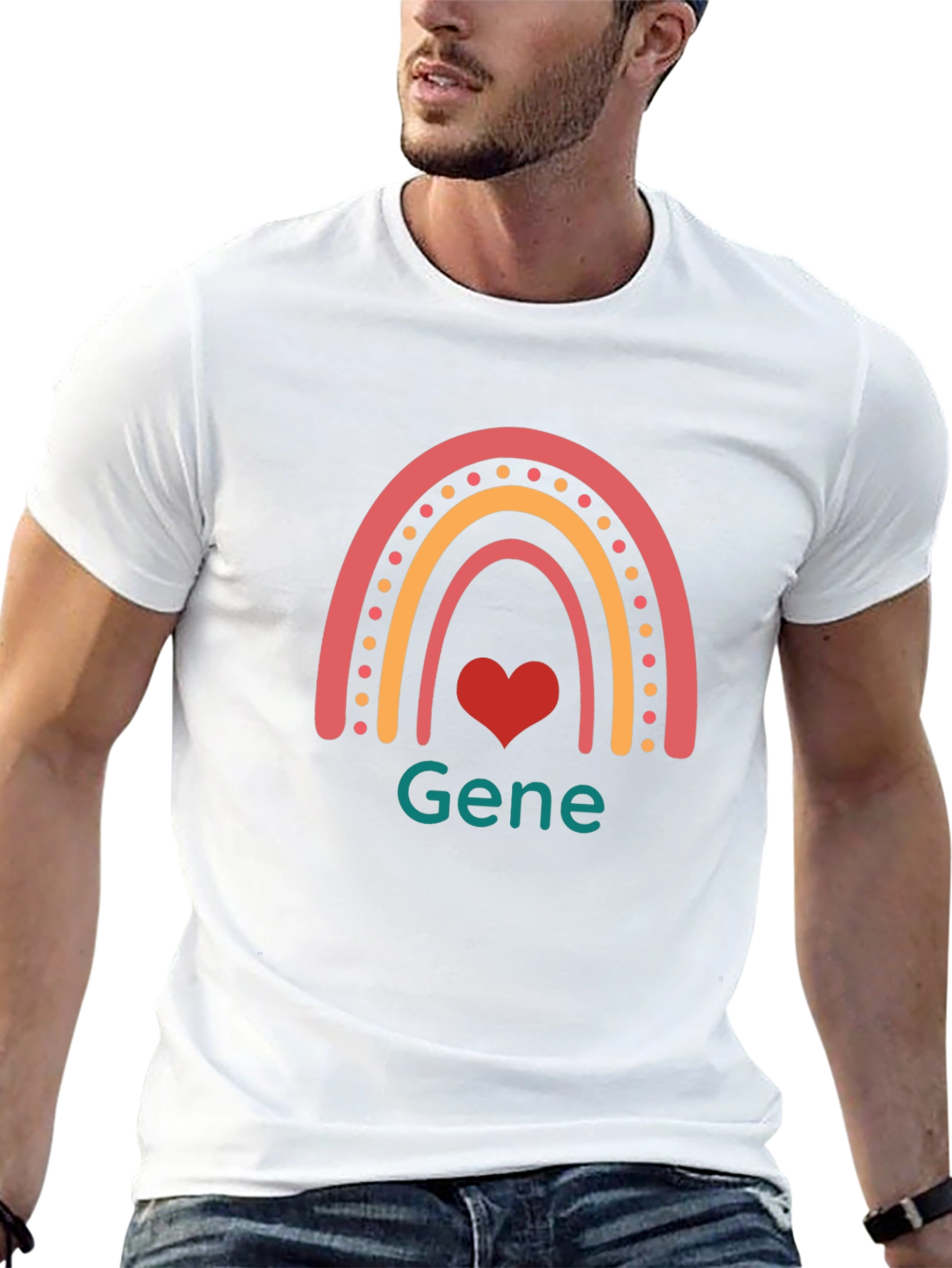 Rainbow Heart Gene Black T-Shirt