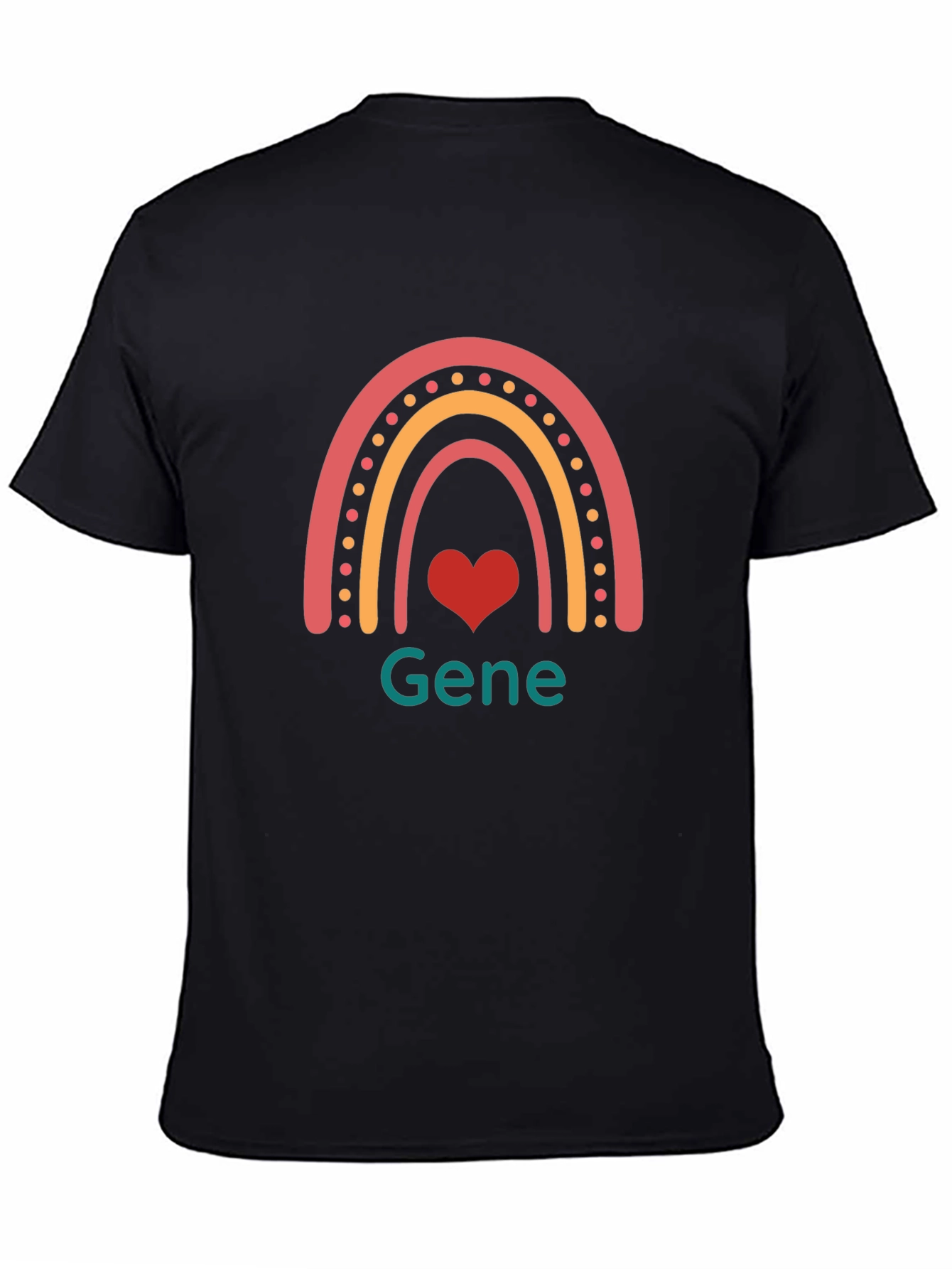 Rainbow Heart Gene Black T-Shirt