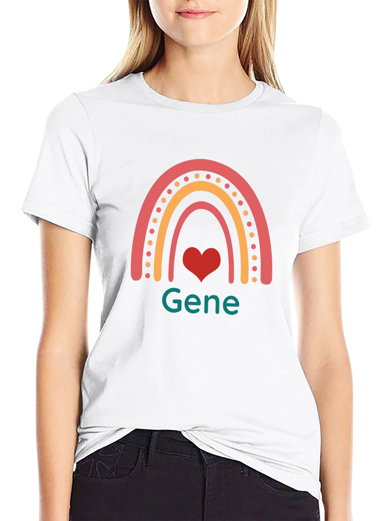 Rainbow Heart Gene Black T-Shirt