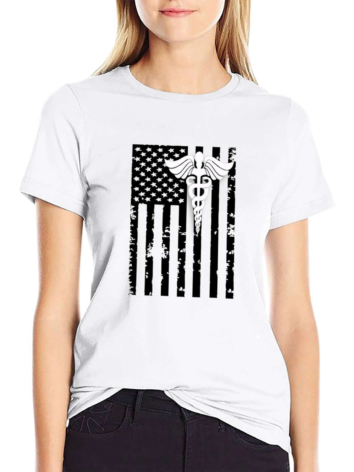 Medical American Flag Graphic T-Shirt