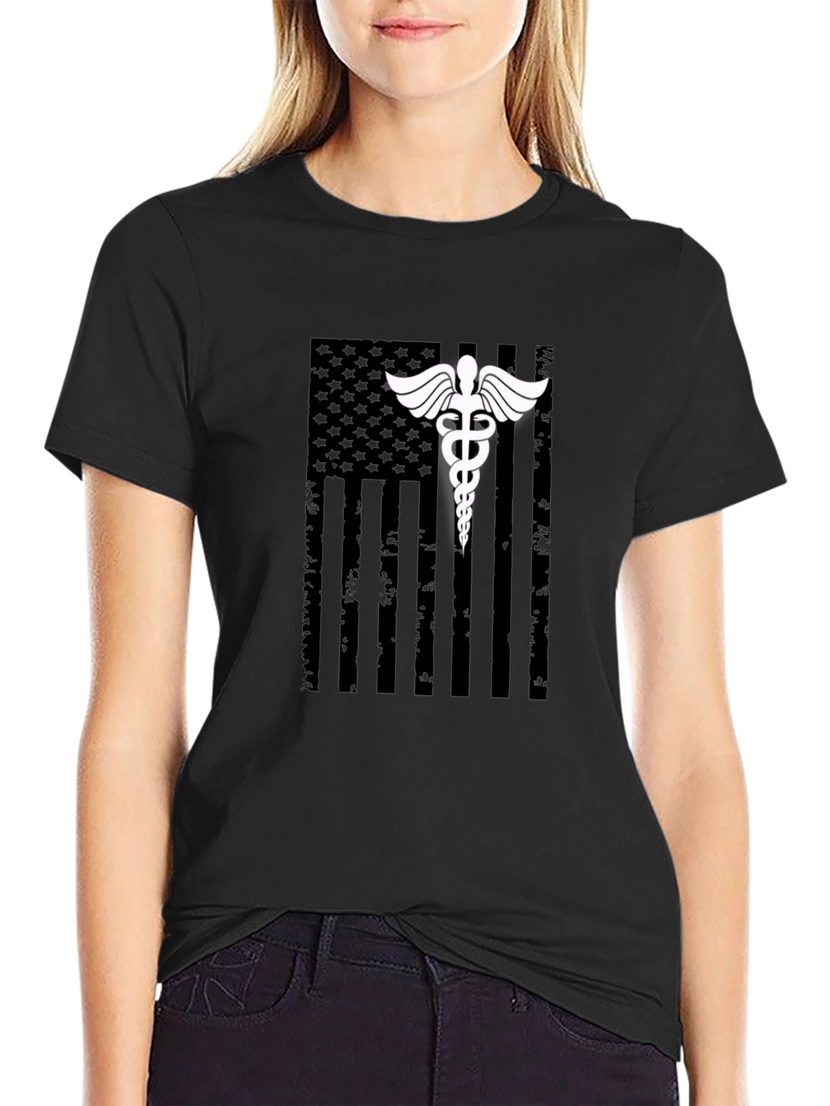 Medical American Flag Graphic T-Shirt