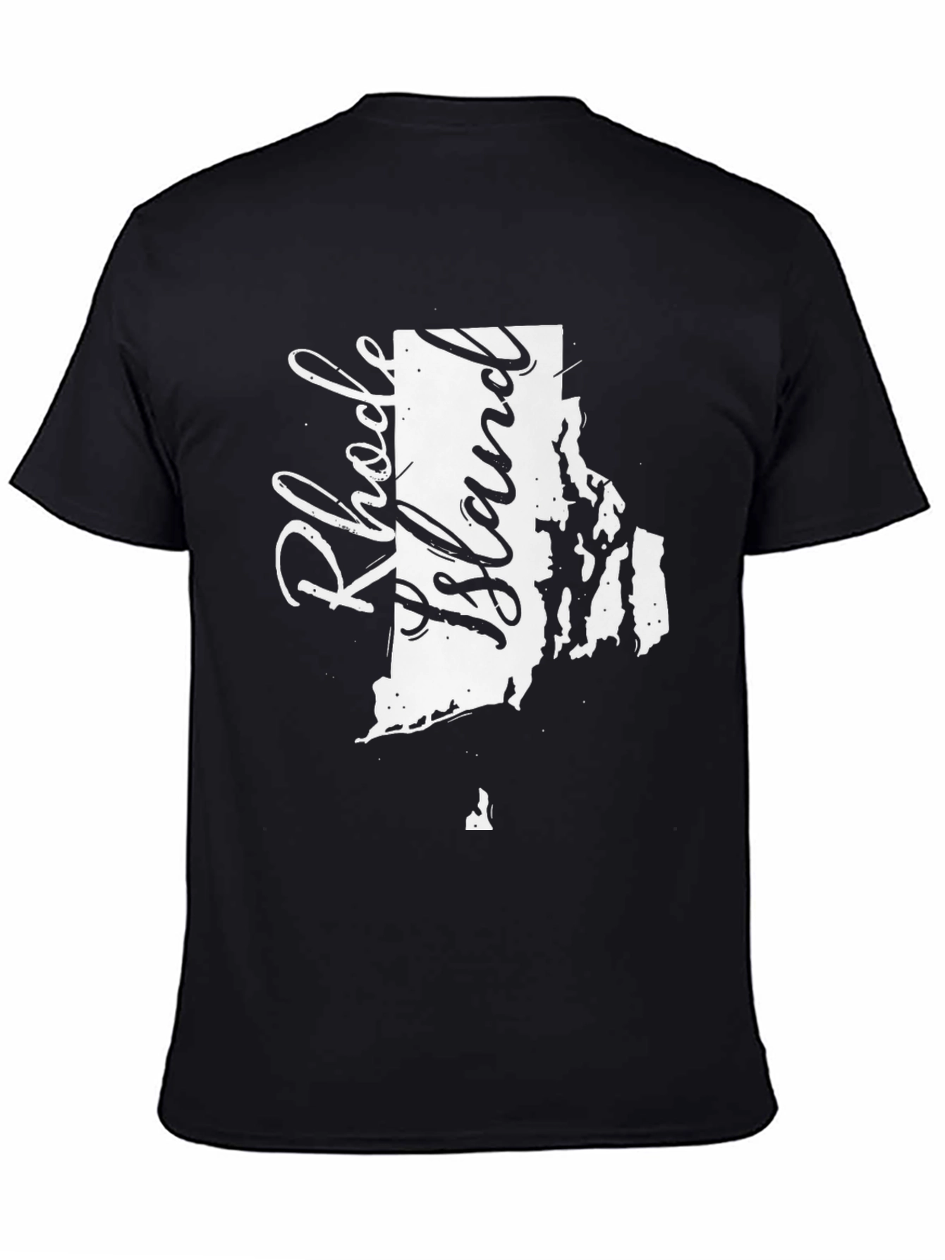 Rhode Island State Map Graphic Tee - Black