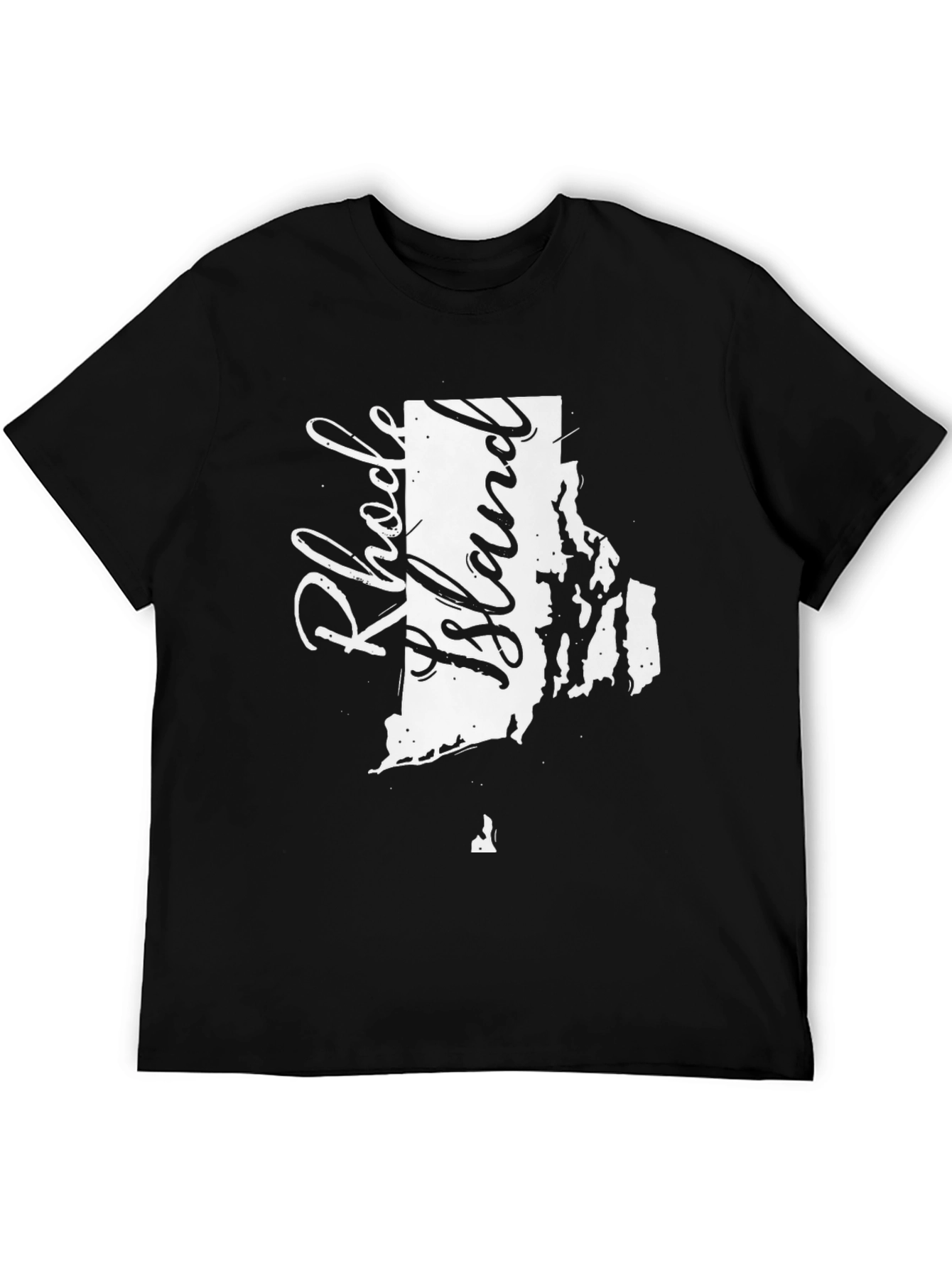 Rhode Island State Map Graphic Tee - Black