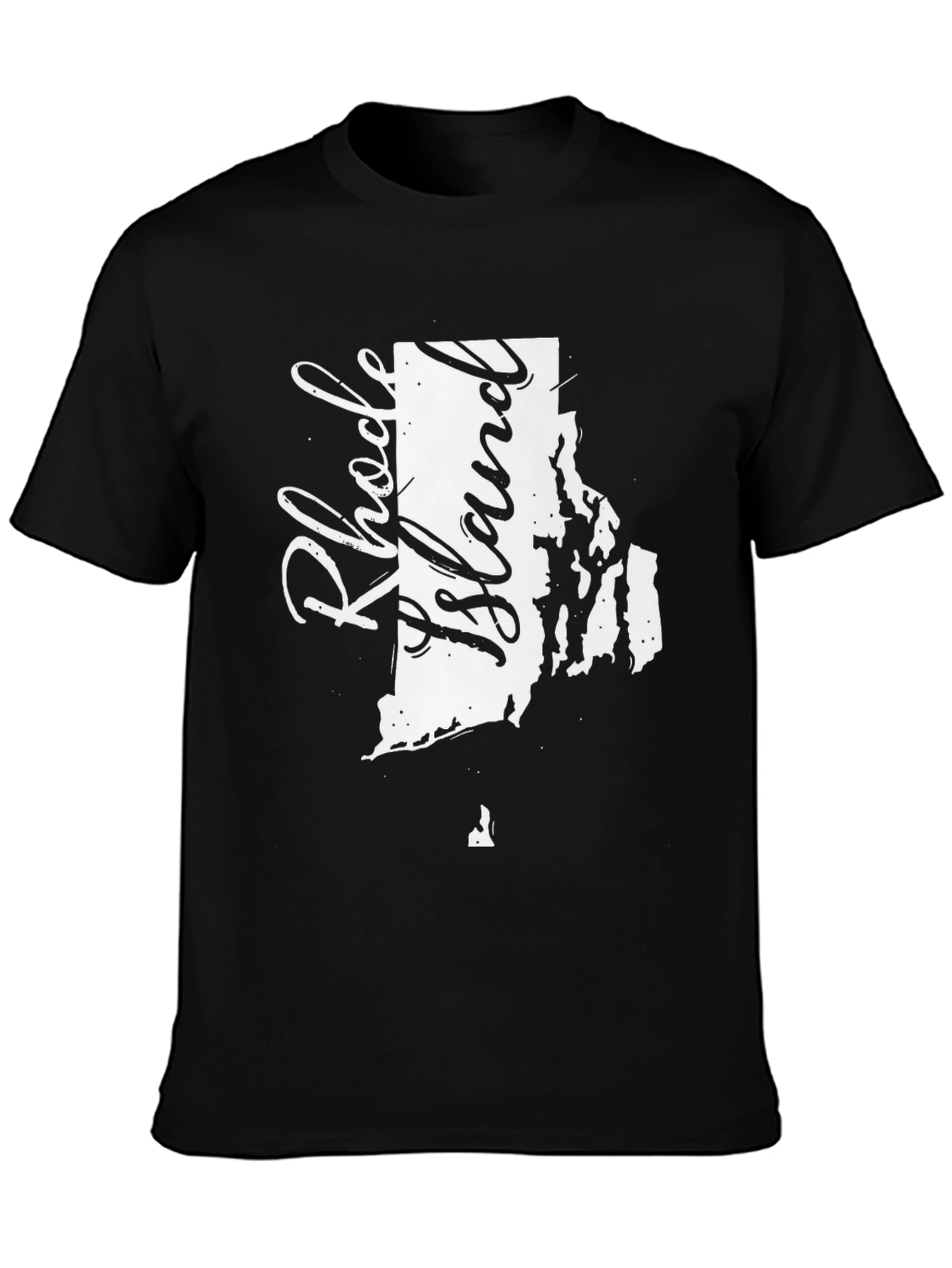Rhode Island State Map Graphic Tee - Black