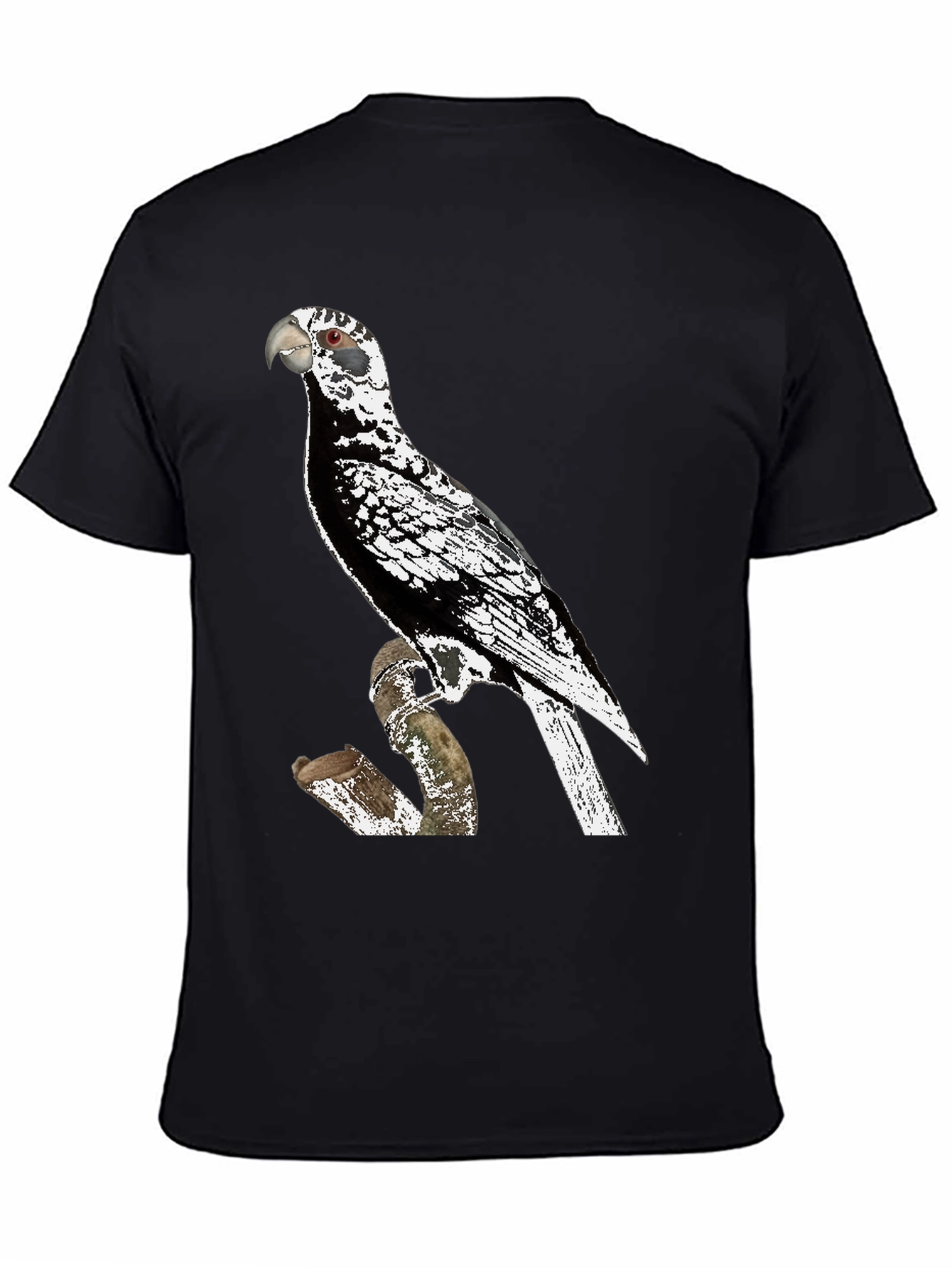 Black Parrot Graphic Tee - Unique Bird Design