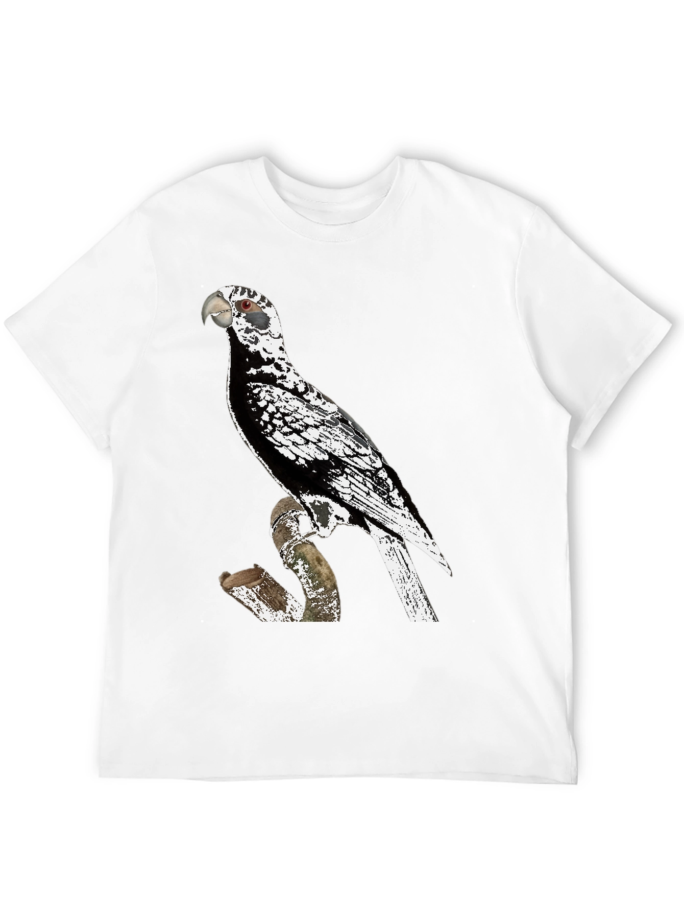 Black Parrot Graphic Tee - Unique Bird Design