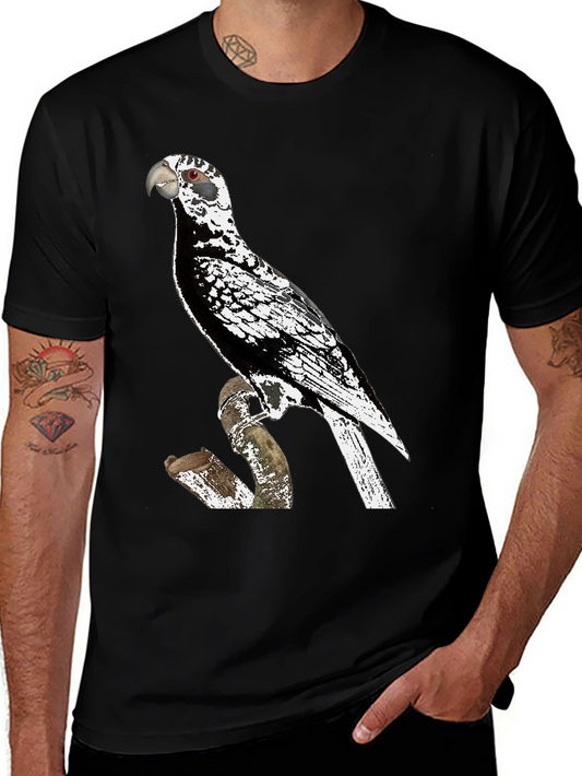 Black Parrot Graphic Tee - Unique Bird Design