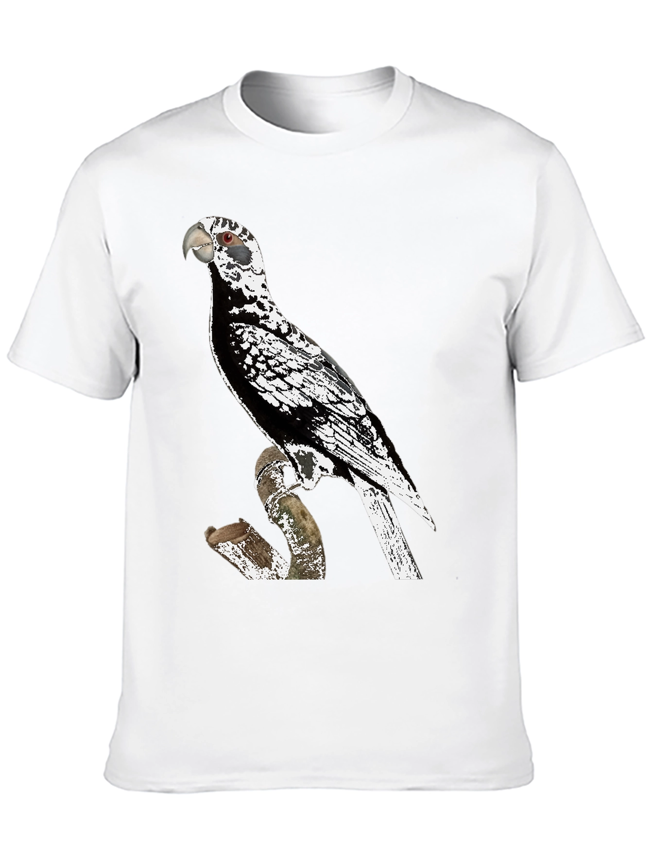Black Parrot Graphic Tee - Unique Bird Design