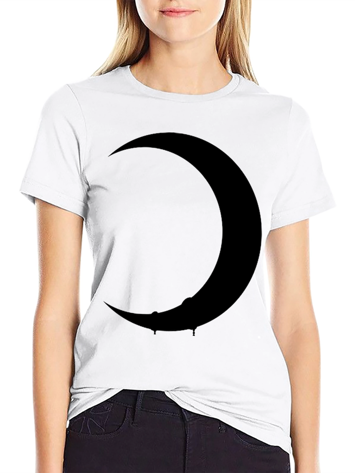 Crescent Moon Graphic Tee - Stylish Black T-Shirt