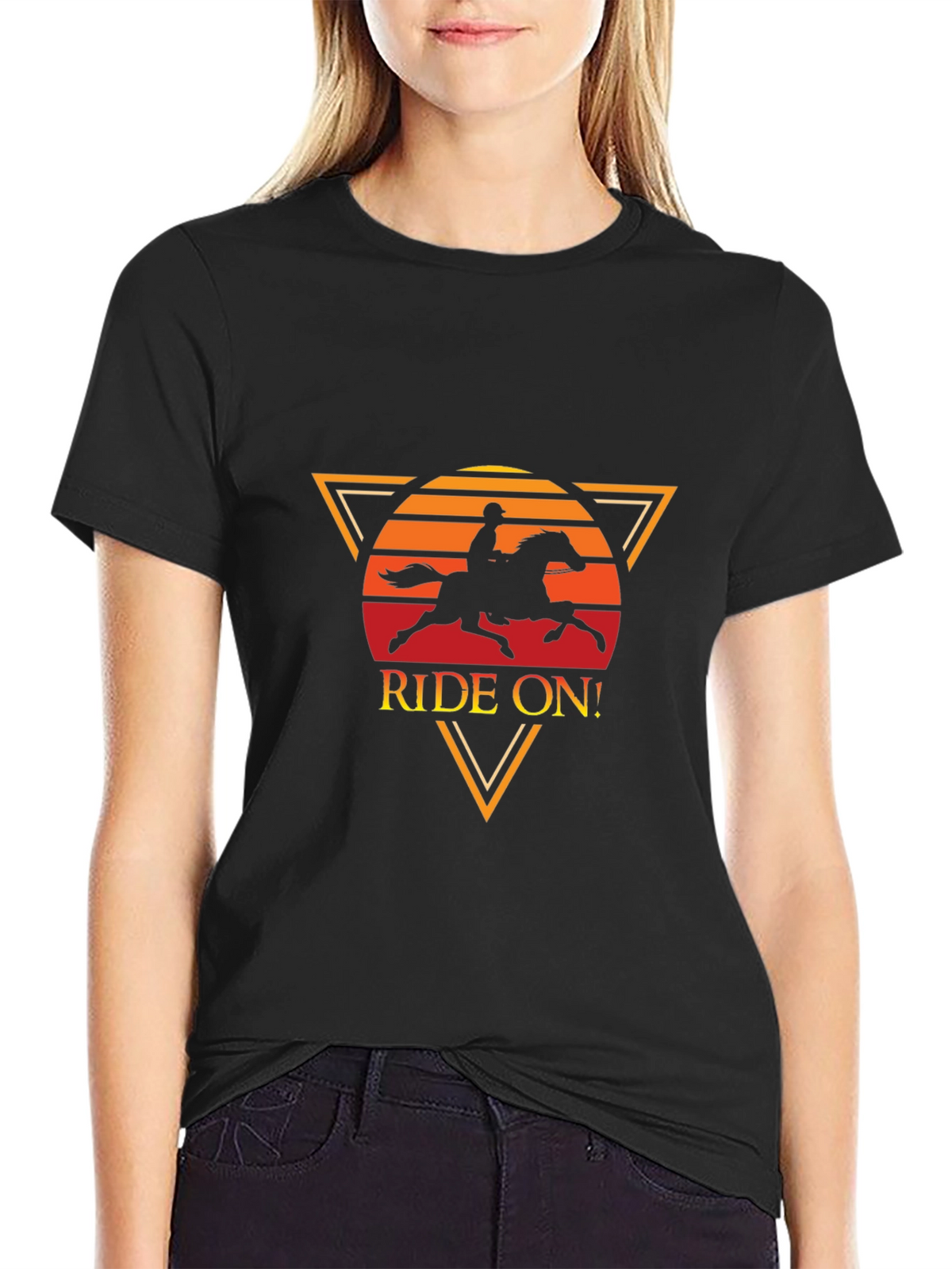 Ride On! Black Graphic Tee - Equestrian Style