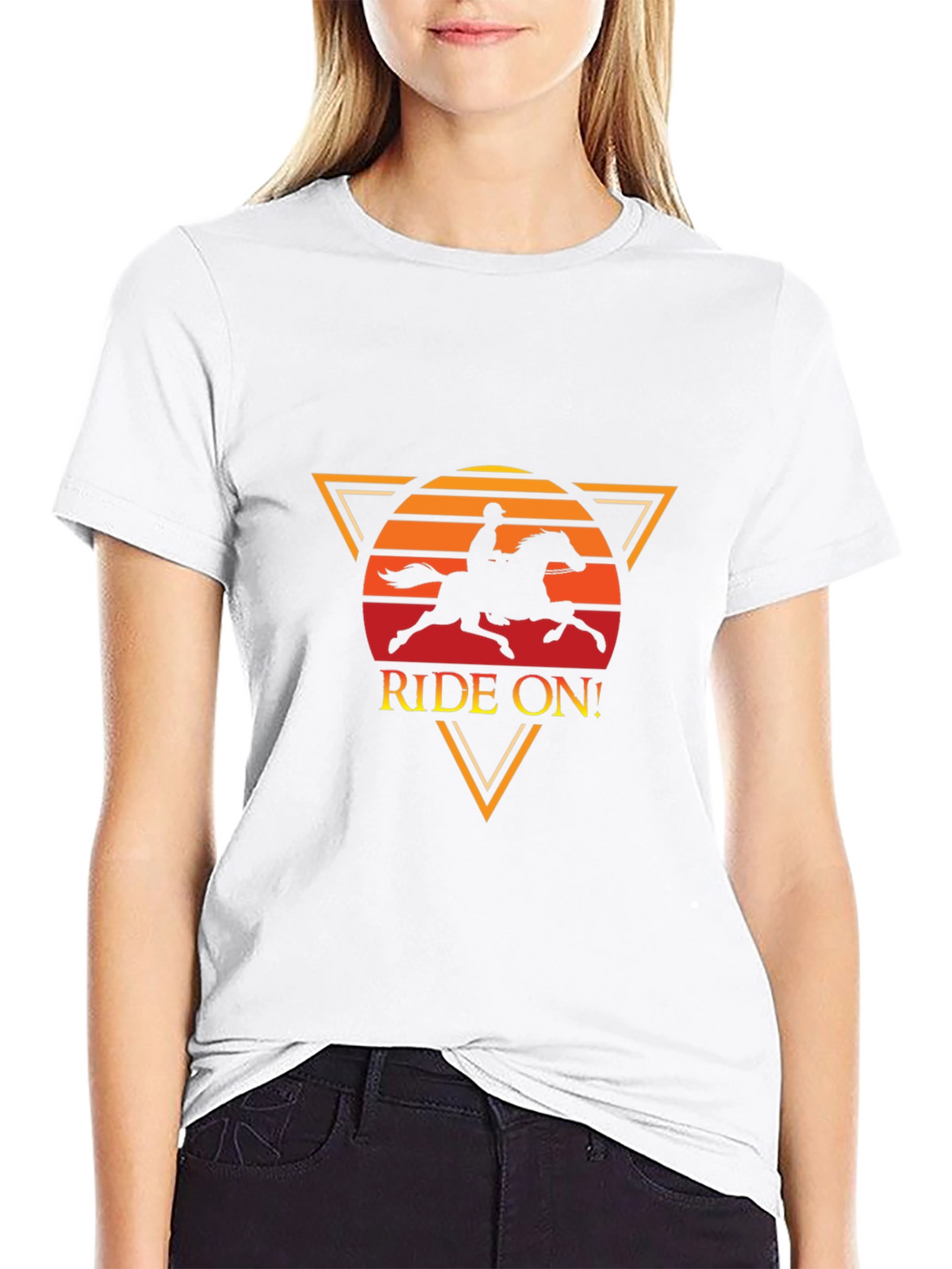 Ride On! Black Graphic Tee - Equestrian Style