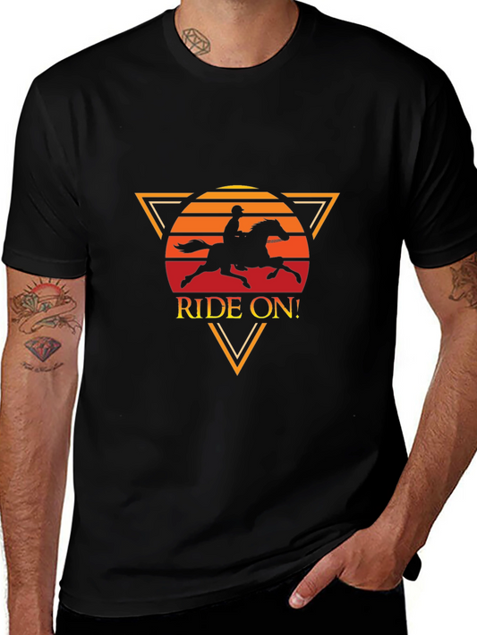 Ride On! Black Graphic Tee - Equestrian Style