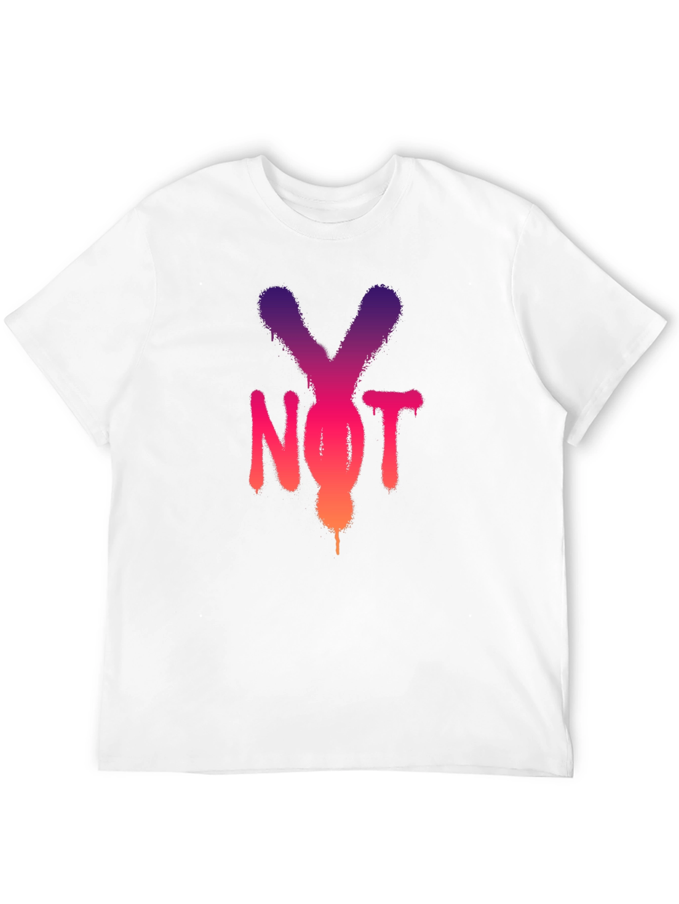 Y Not? Graphic Print Black T-Shirt