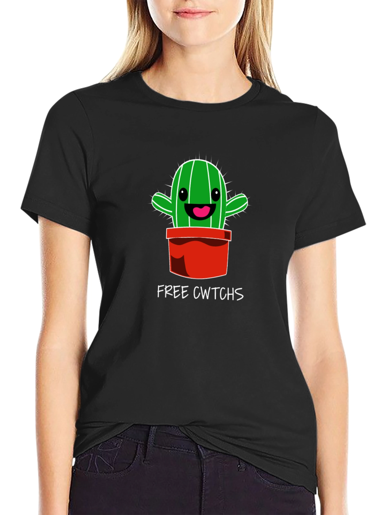 Cute Cactus Free Cwtchs Graphic T-Shirt