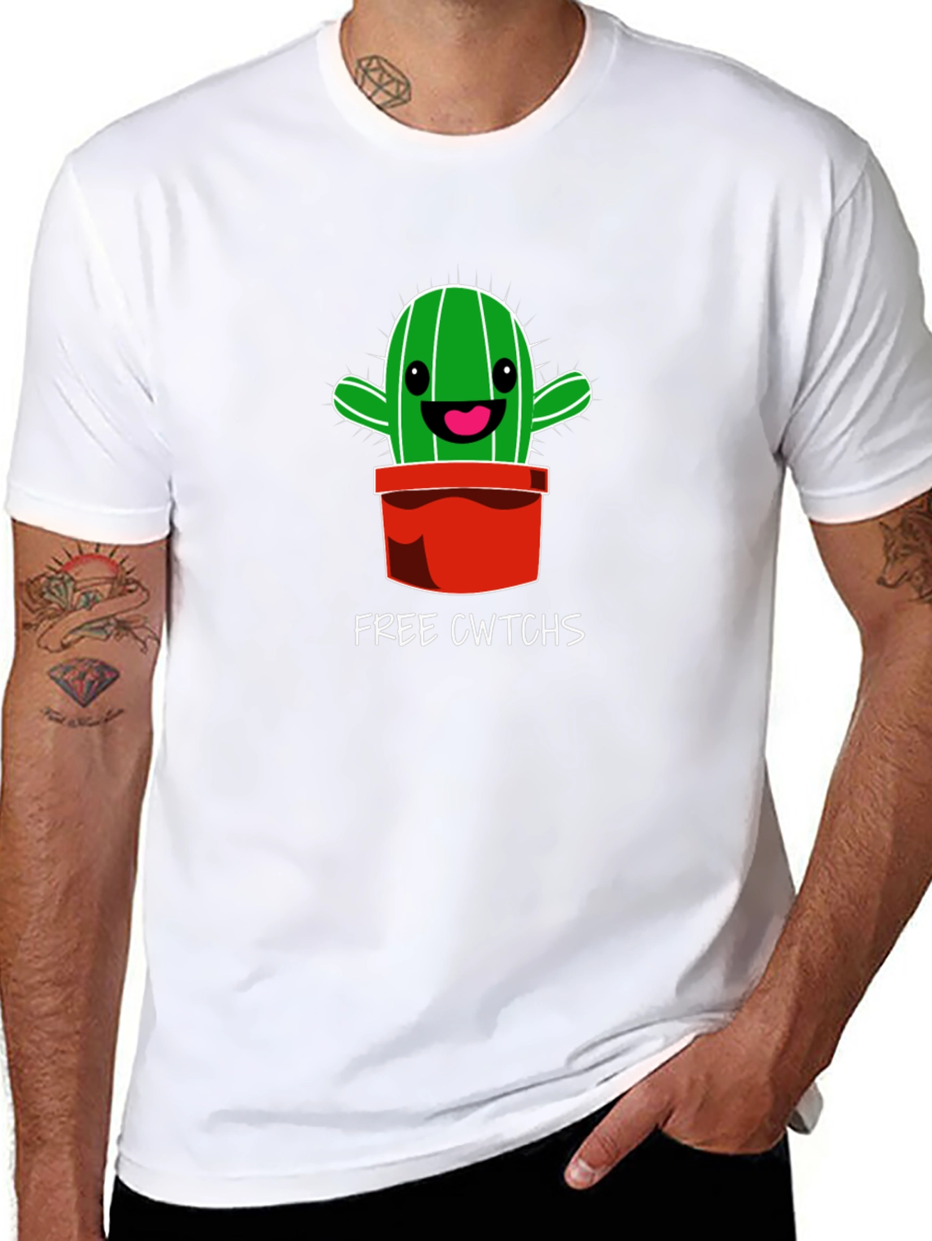 Cute Cactus Free Cwtchs Graphic T-Shirt