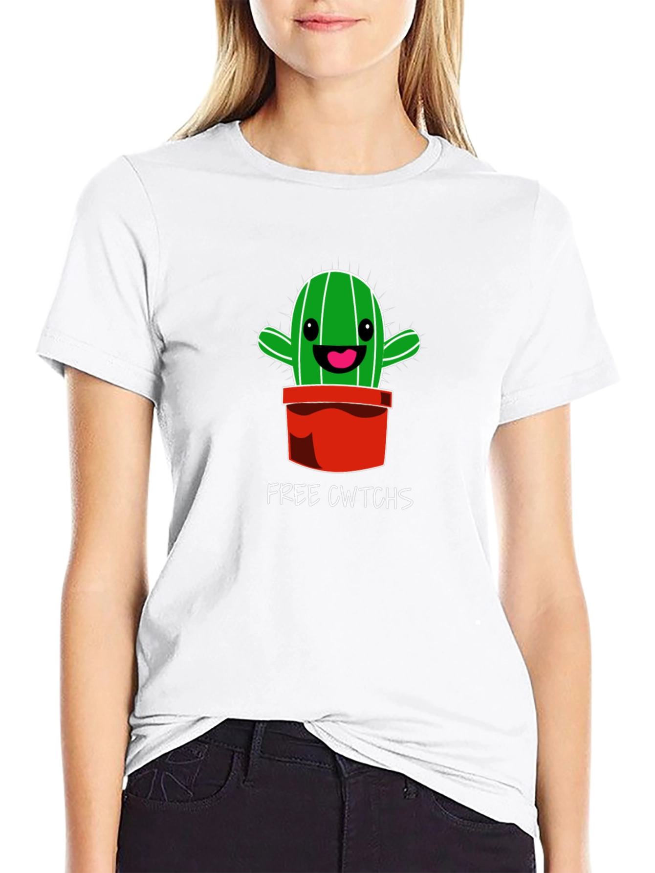 Cute Cactus Free Cwtchs Graphic T-Shirt