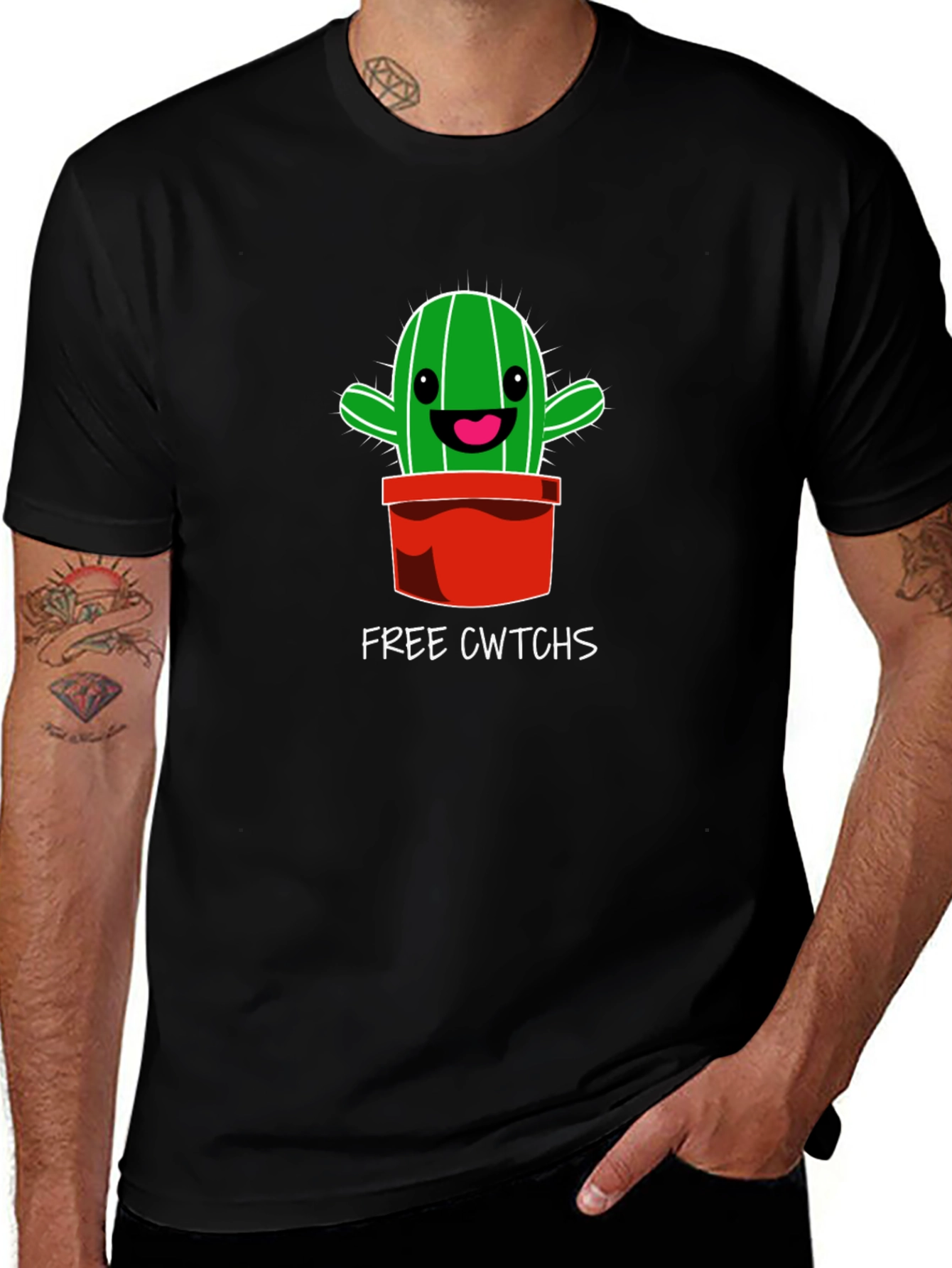 Cute Cactus Free Cwtchs Graphic T-Shirt