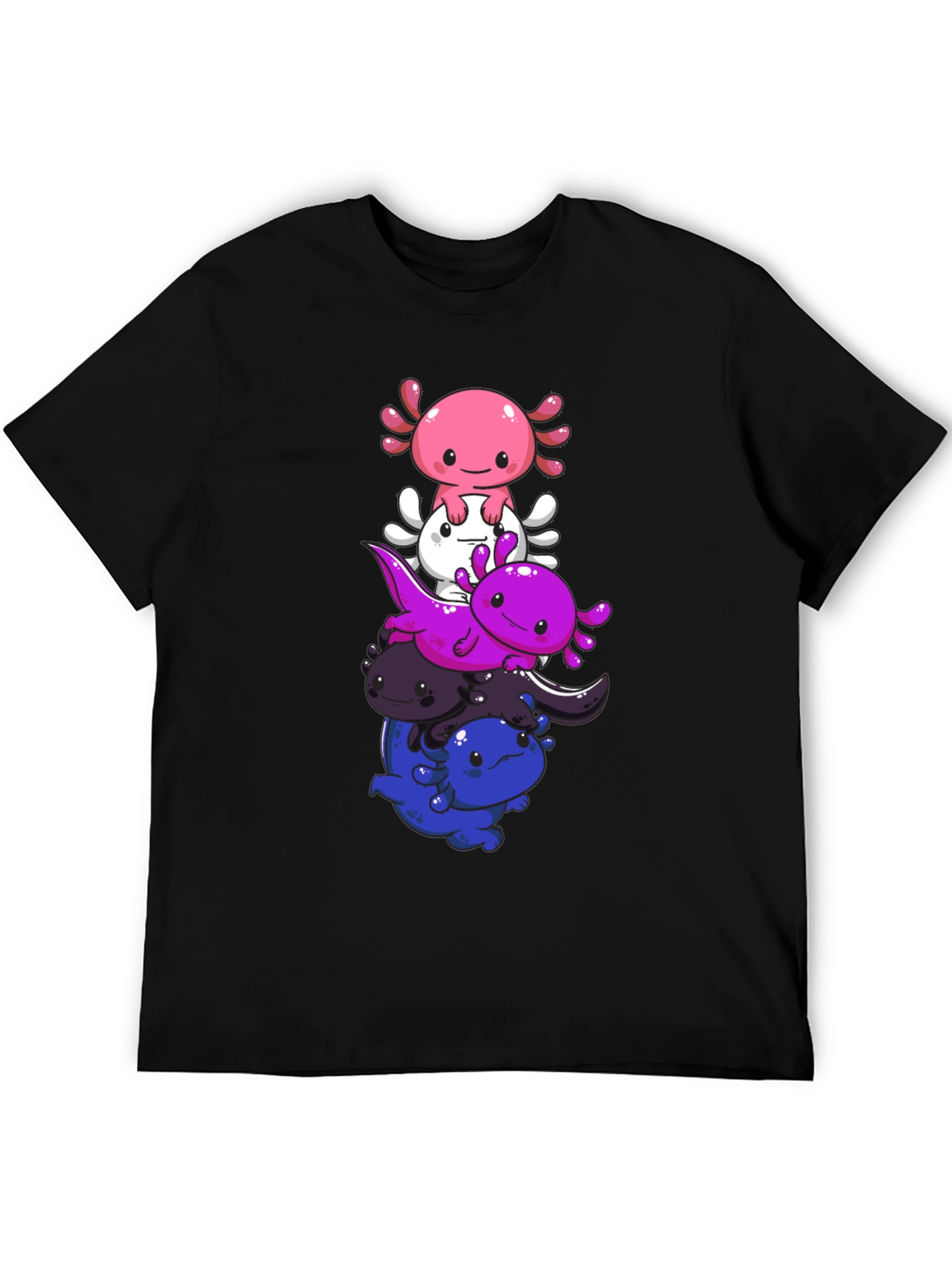 Stacked Axolotl Graphic Tee - Black