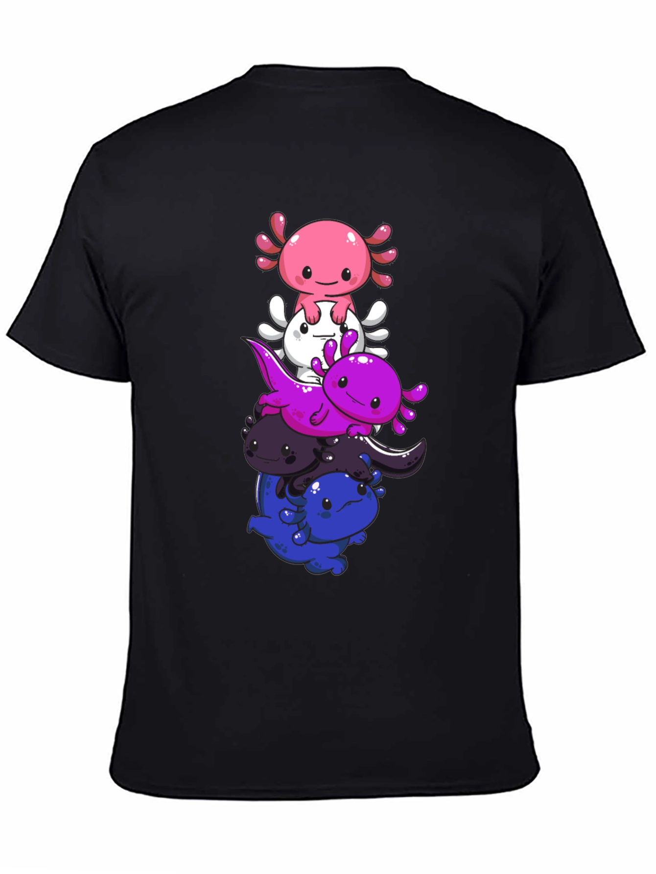 Stacked Axolotl Graphic Tee - Black