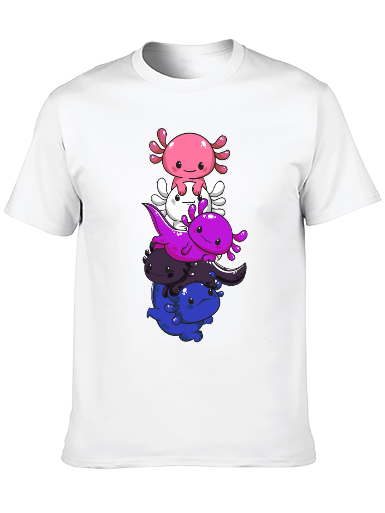 Stacked Axolotl Graphic Tee - Black