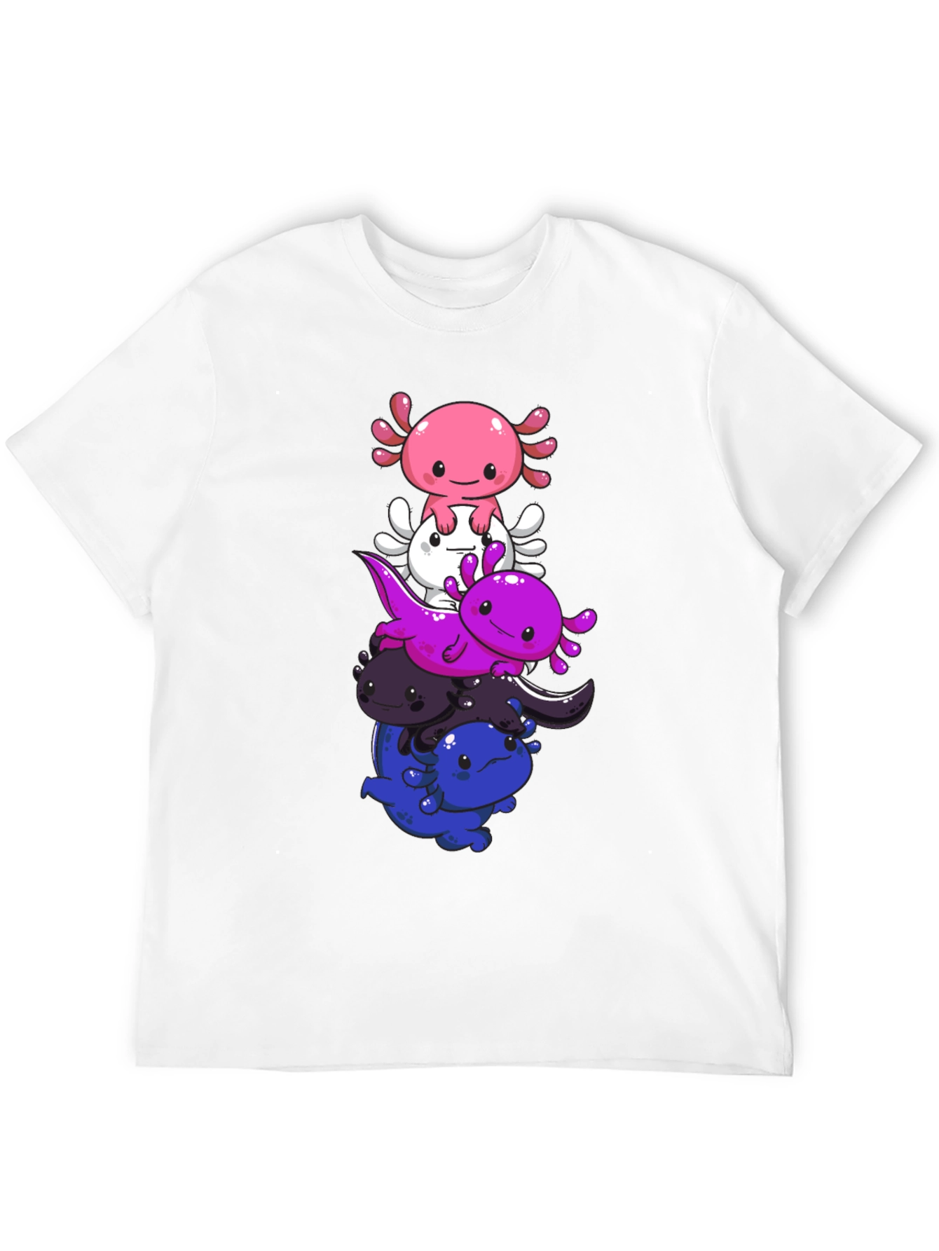 Stacked Axolotl Graphic Tee - Black
