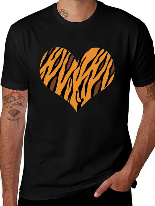 Tiger Stripe Heart Graphic Tee - Black