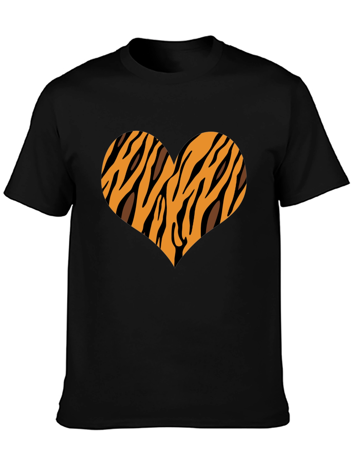 Tiger Stripe Heart Graphic Tee - Black
