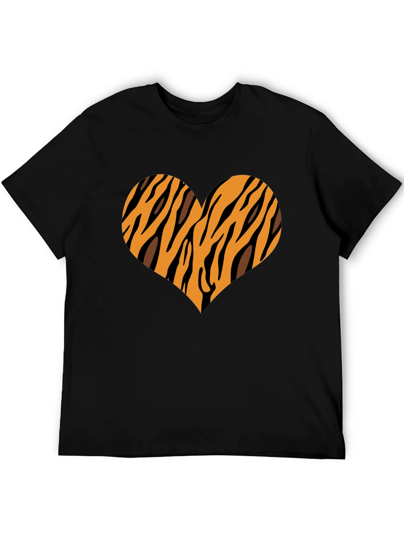 Tiger Stripe Heart Graphic Tee - Black