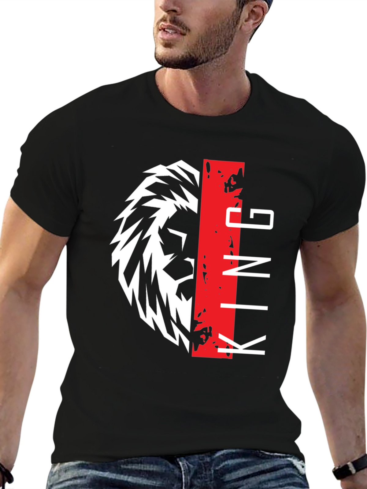 Lion King Graphic Print Black T-Shirt