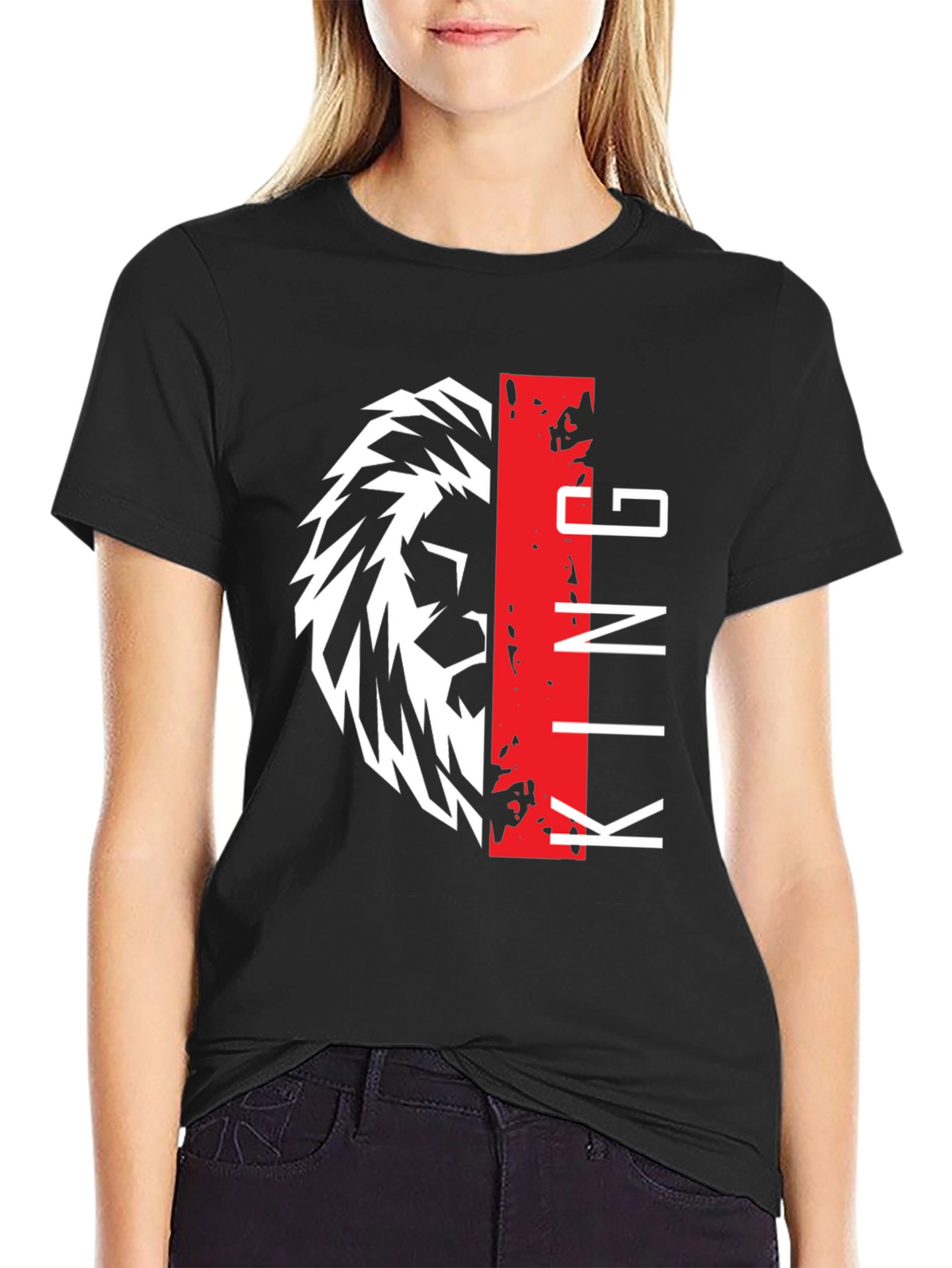 Lion King Graphic Print Black T-Shirt