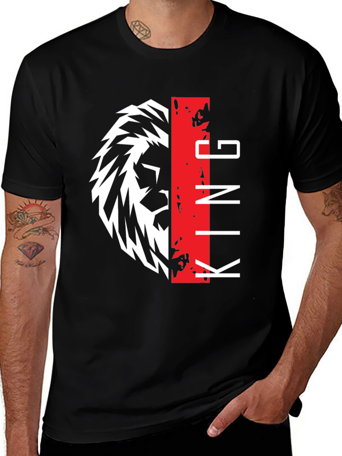 Lion King Graphic Print Black T-Shirt