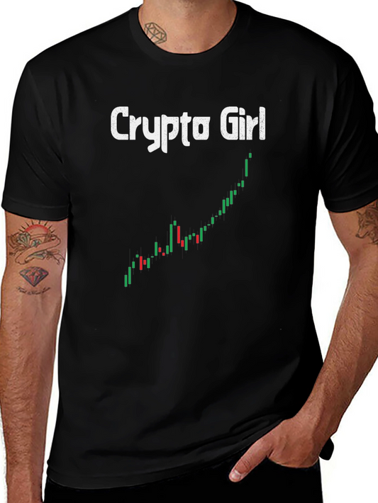 Crypto Girl Black T-Shirt - Trendy Bitcoin Trader Tee