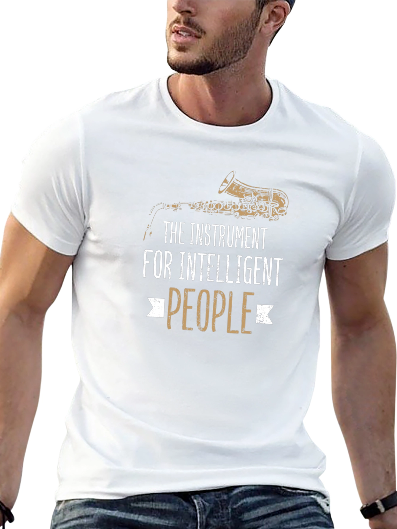 Saxophone Intelligent People Graphic Tee